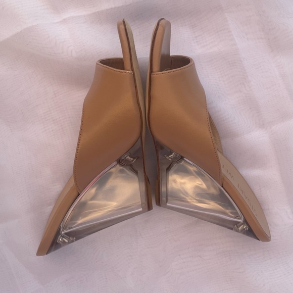 STUART Weitzman Tia Transparent Wedge Slide Sandals size 6.5 - Picture 1 of 11